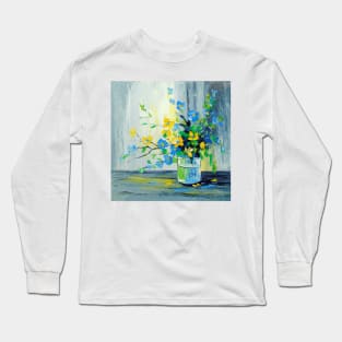 Bouquet of blue and yellow flowers Long Sleeve T-Shirt